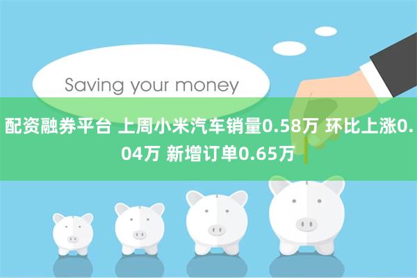 配资融券平台 上周小米汽车销量0.58万 环比上涨0.04万 新增订单0.65万