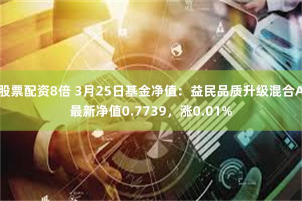 股票配资8倍 3月25日基金净值：益民品质升级混合A最新净值0.7739，涨0.01%