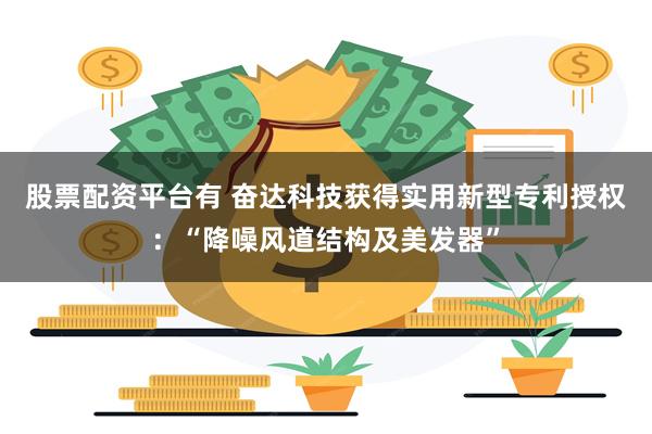 股票配资平台有 奋达科技获得实用新型专利授权：“降噪风道结构及美发器”