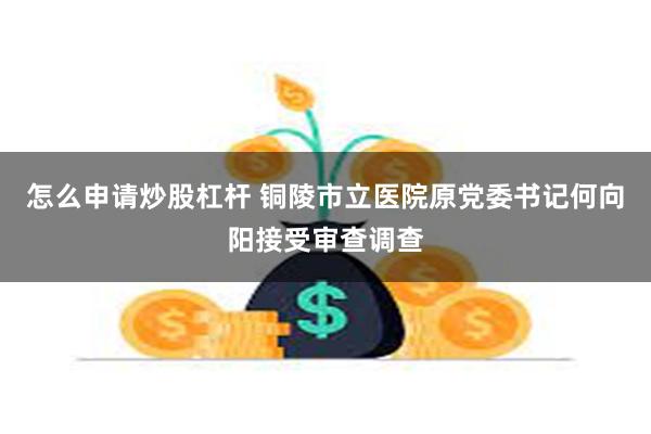 怎么申请炒股杠杆 铜陵市立医院原党委书记何向阳接受审查调查